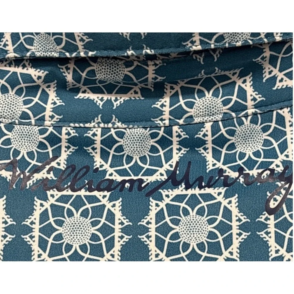 William Murray Performnce Golf Polo Men's‎ S Teal Blue Geometric Short Sleeve